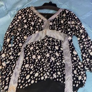 Black & White Checkered Sheer Blouse